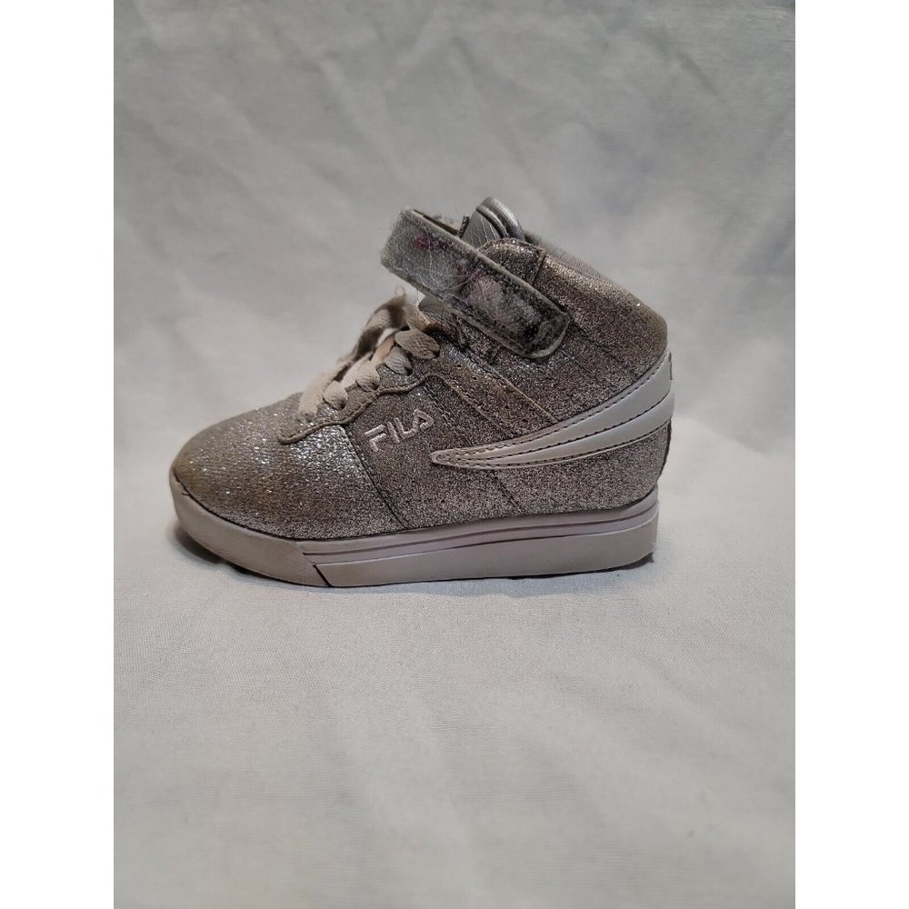 Fila Vulc 13 Silver Glitter Blast Hi-Top Sneakers Size 11